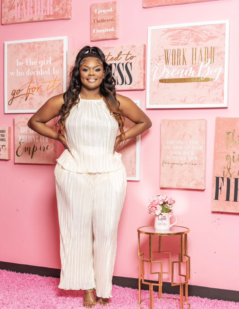 Simply  2pcs pleated Set