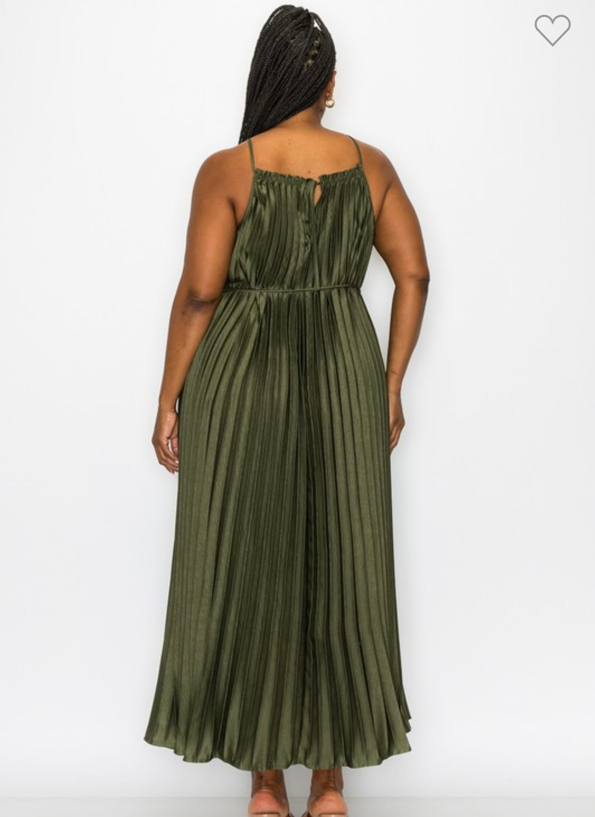 Dreaming Pleated Satin Midi Dress